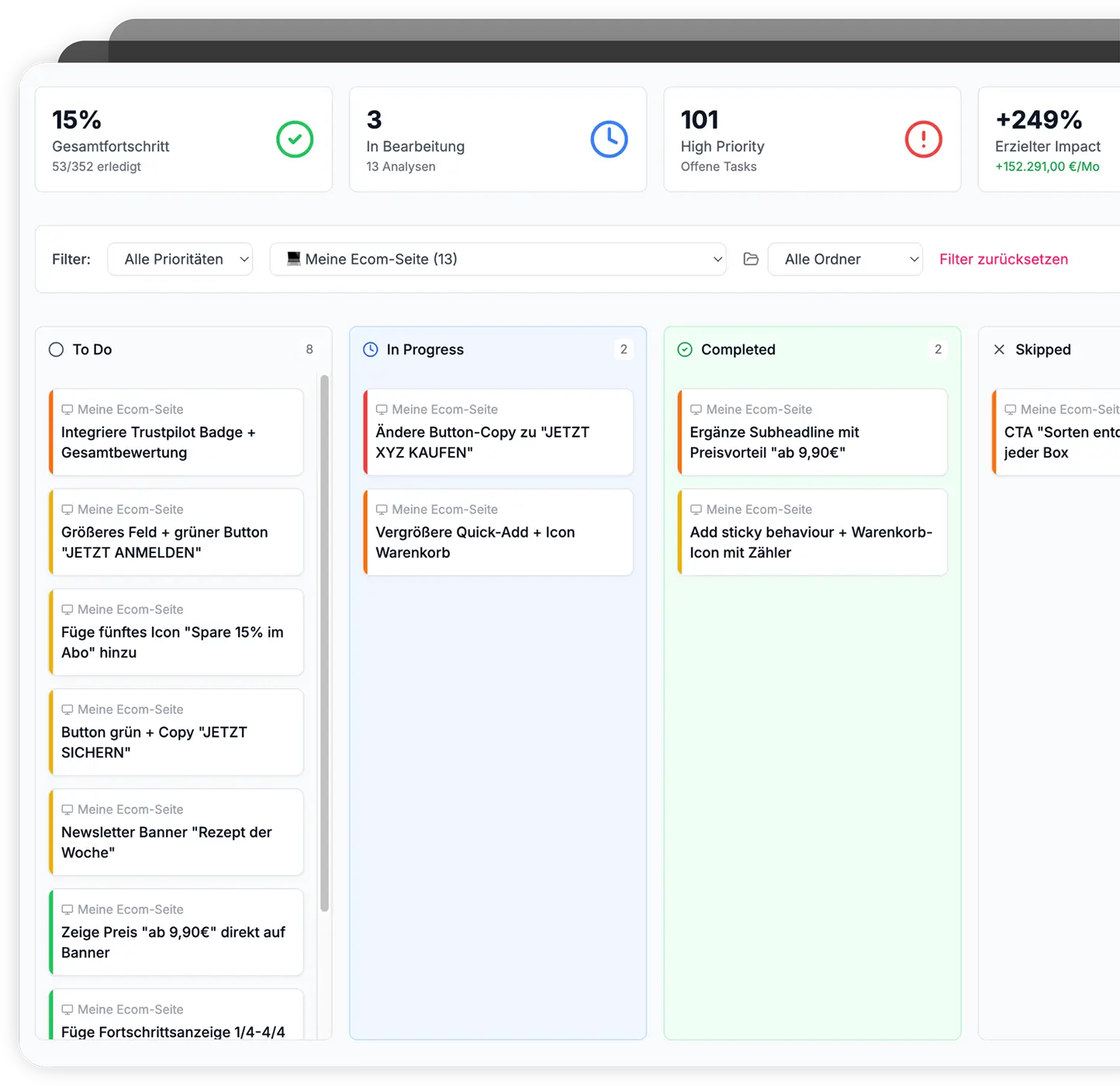 Implementation Kanban Board